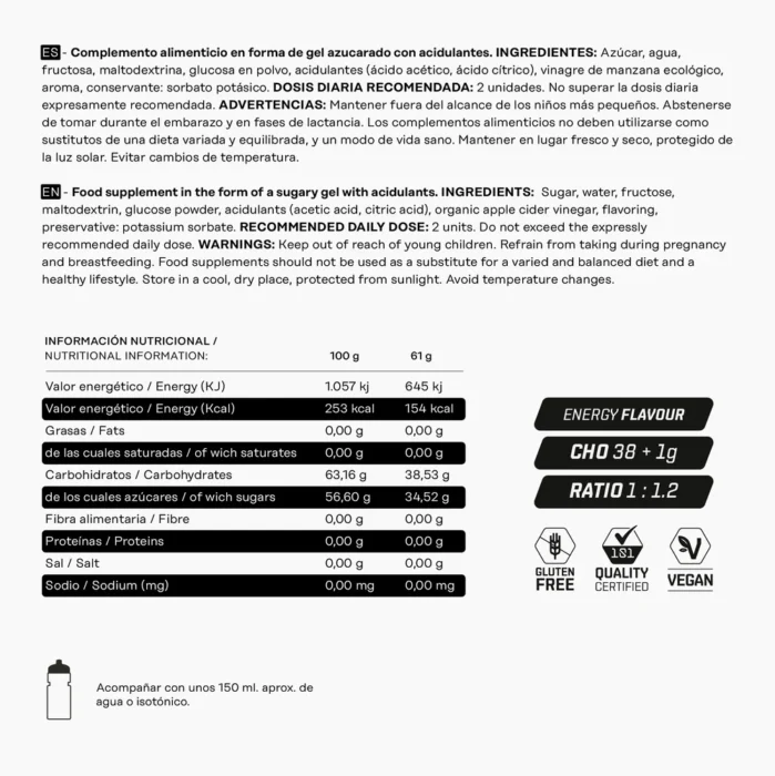 SHOT NO-KRAMP LEVEL - sabor Energy 61g 101 OTHER LEVEL - Imagen 5